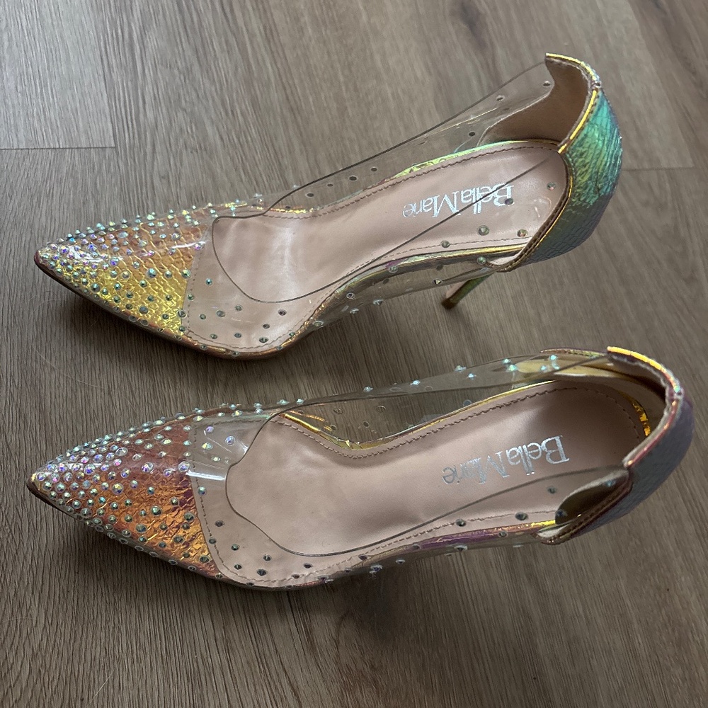 Women’s Rhinestone Clear 4in Stiletto Heels